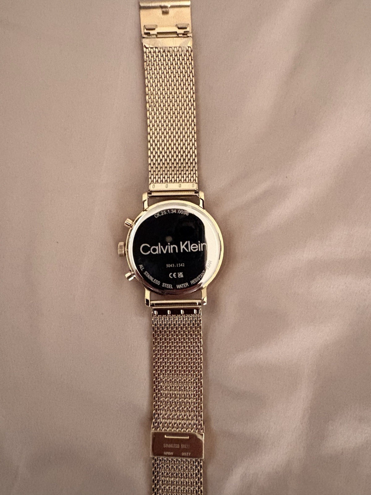 Calvin Klein Gold Chronograph Dial – 40mm Gold tone Stainless Mesh Bracelet