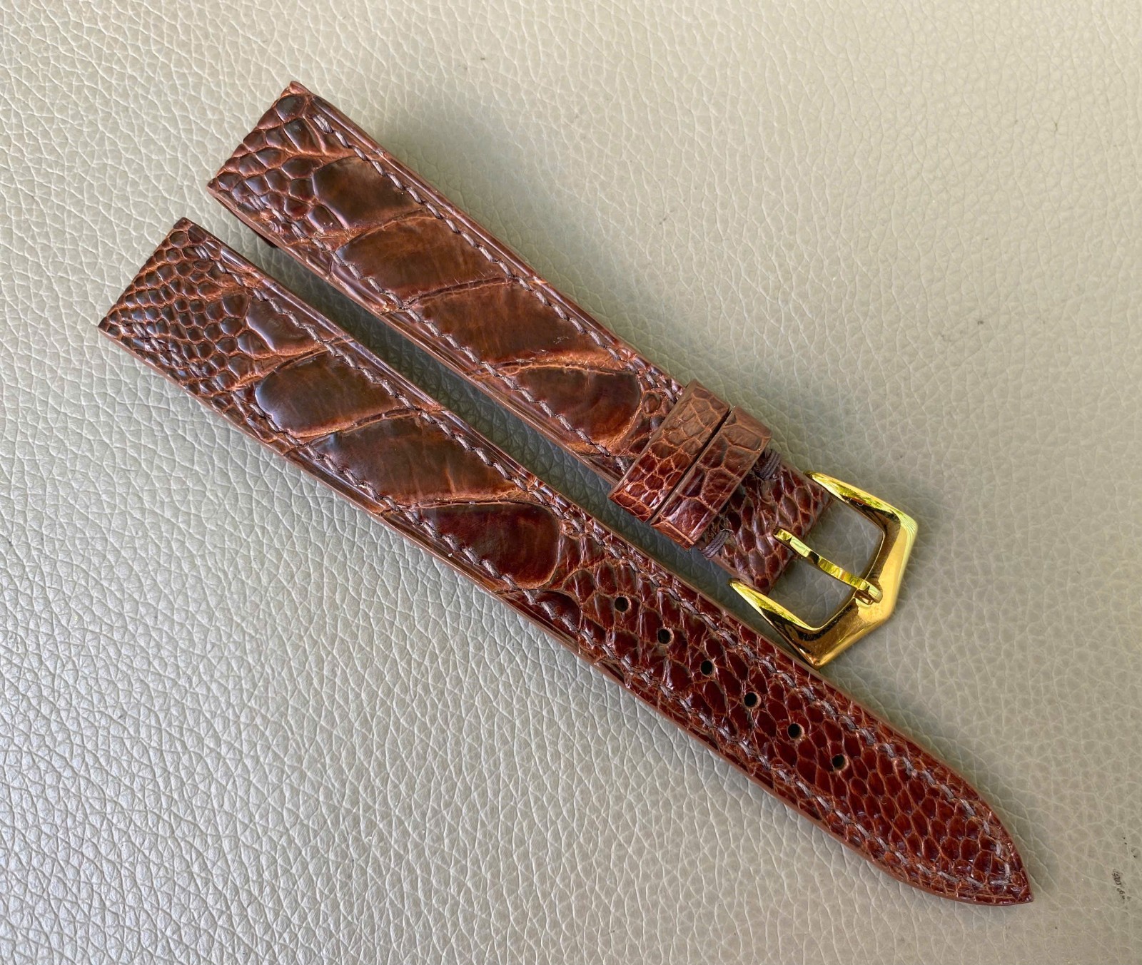 Open Ended Genuine Ostrich leather Strap size 12 13 14 15 16 17 18 19…26