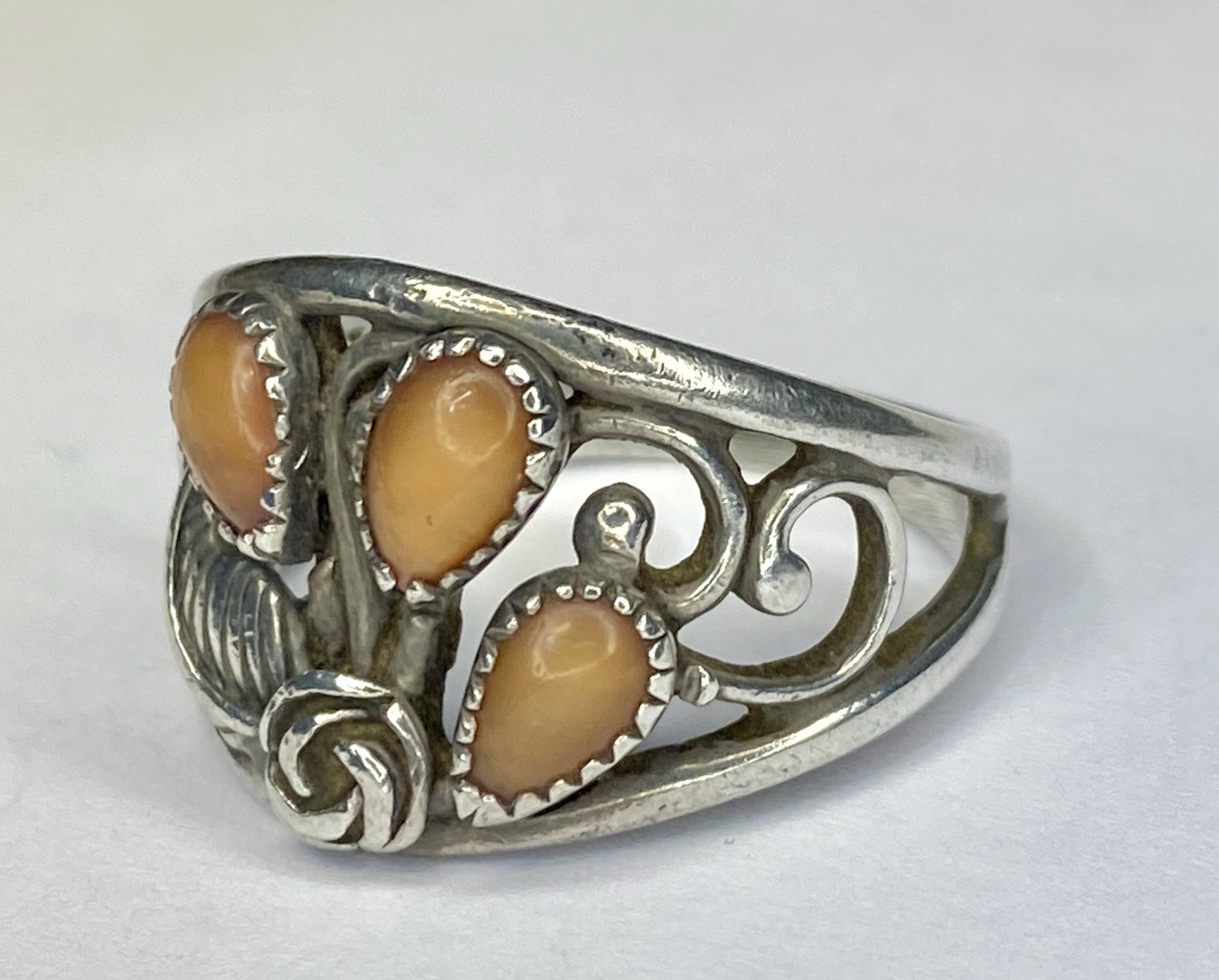 VTG 925 Sterling Silver Spiny Oyster Wheeler Manufacturing Company Ring Sz 10