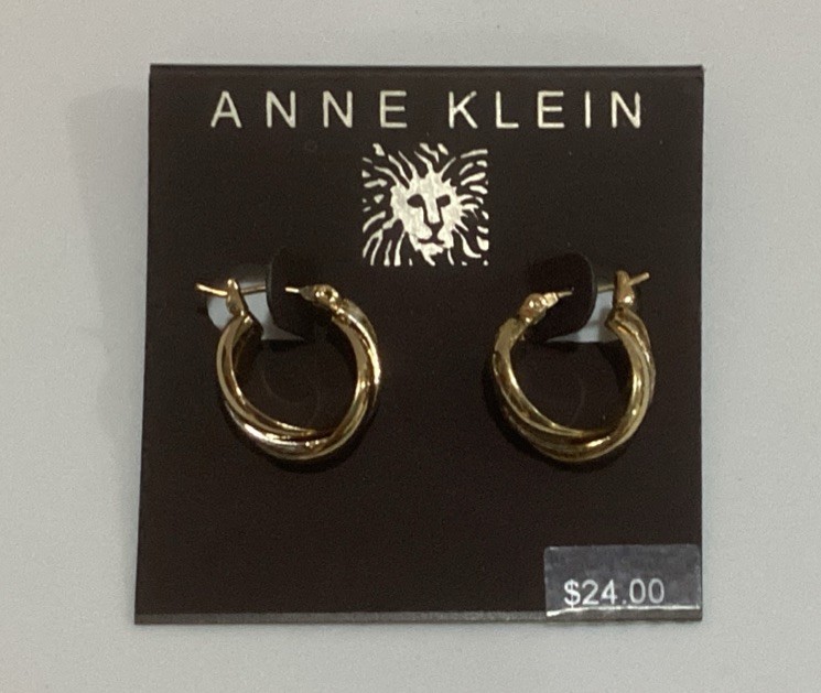 Anne Klein Two Tone Twisted Huggie Earrings Gold & Silver -New Casual Business
