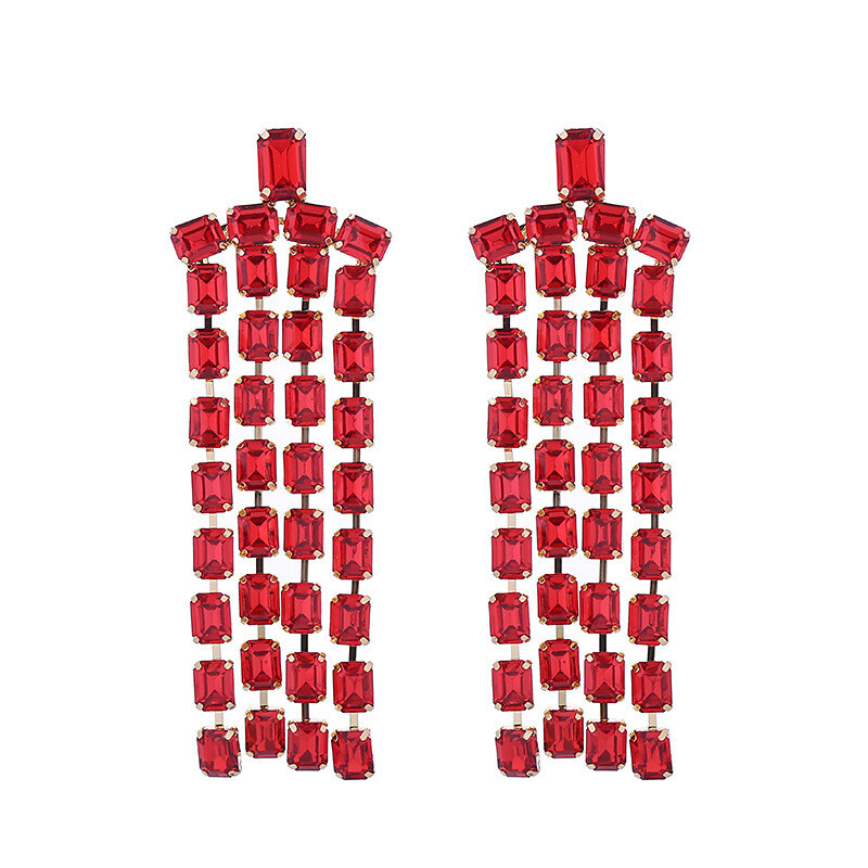 Earrings High-Grade Personality Exaggerated Trend Diamond Women Long Fringe