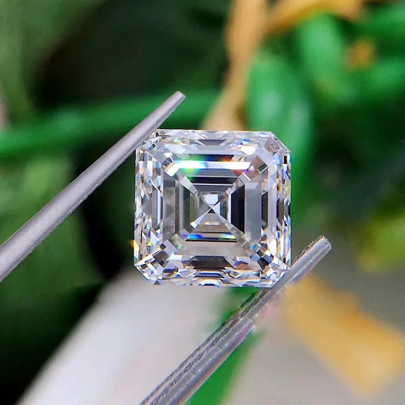 3.75 CT Natural White Diamond 9 mm 1 Pcs Asscher Cut VVS1 D Grade Certified C20