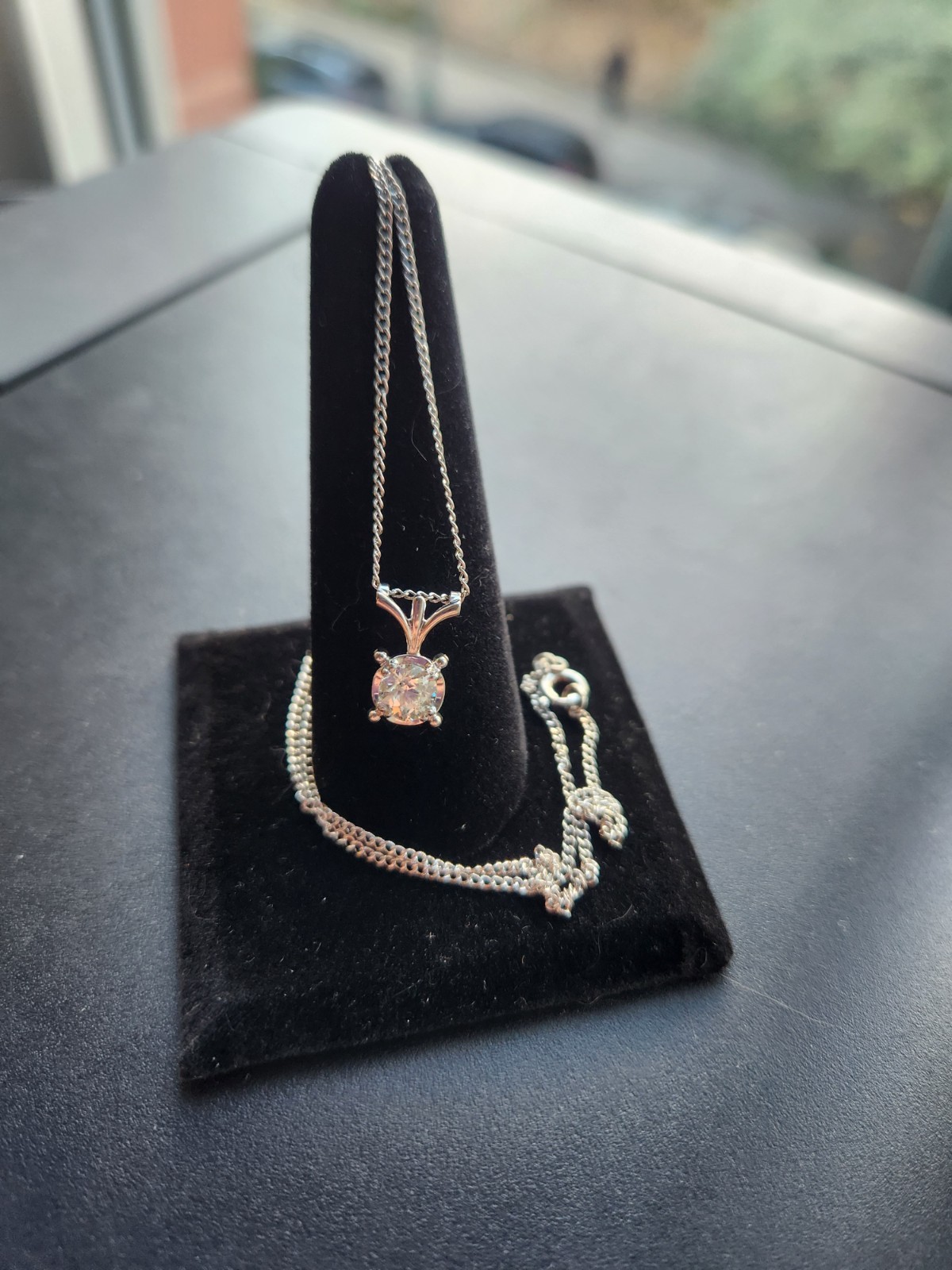 JABEL 18k Old European Cut Diamond Pendant