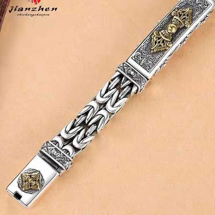 20cm 925 Silver Sterling Bangle Bracelet Chain Vintage Men’s Jewelry Gift NEW