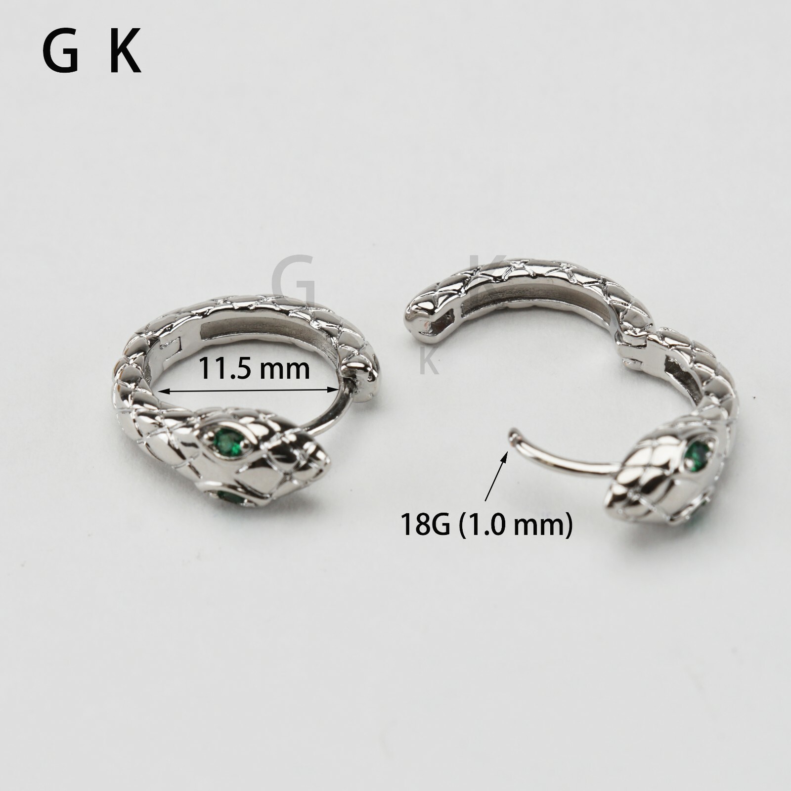 2-4 Pcs Stainless Steel CZ Snake Design Hoop Huggie Stud Earrings Ring Piercing