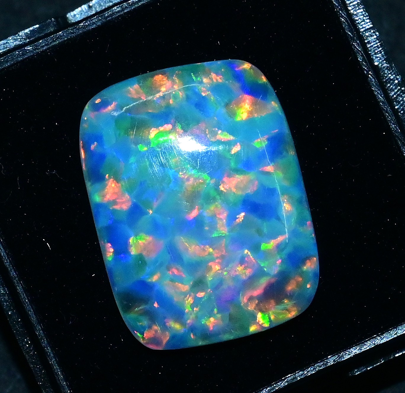 6.65 Ct Natural Play of Color Ethiopian Fire Opal Cabochon Certified Gemstone