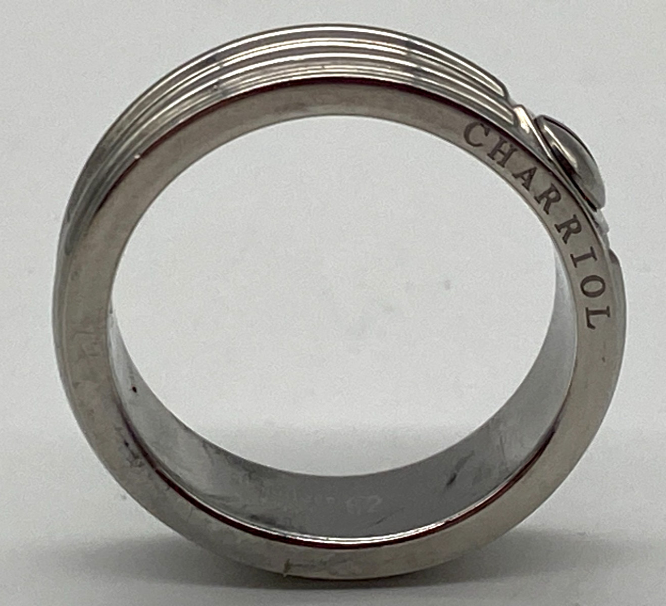 Charriol Stainless Steel Men’s Ring Size 62 Hex Bolt Design Silver Band – US9.5