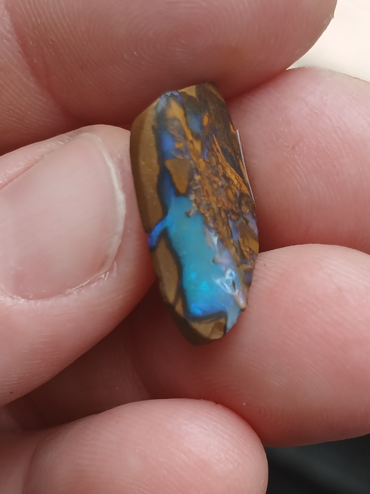 Australia Boulder Opal Unknown Field Blue Green R2037 Specimen 6 Carat