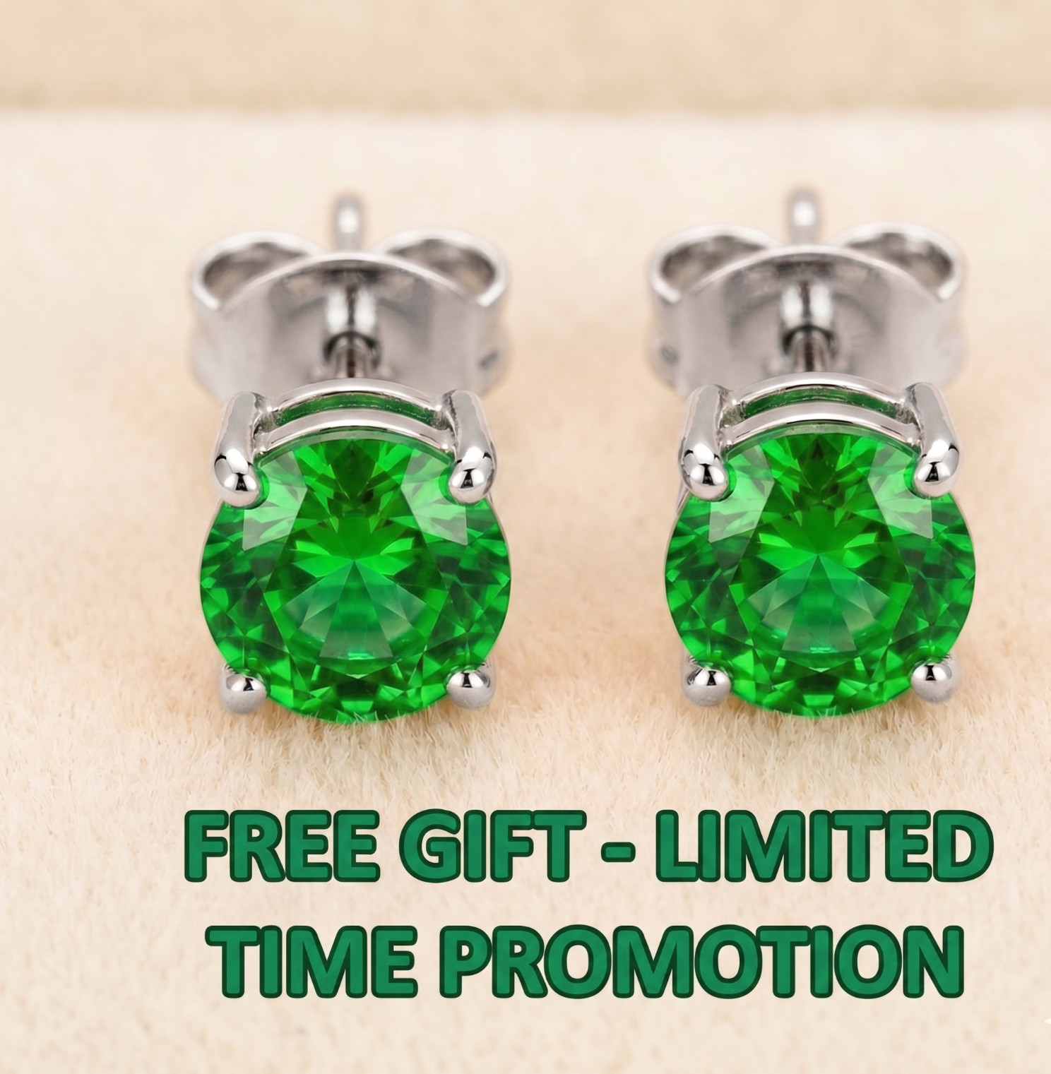 10.00 CT Certified Leaf Green Diamond Ring , Tariffs FREE & Matching Studs .