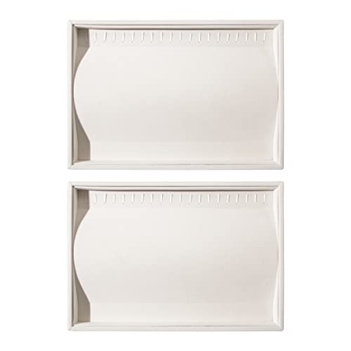2 Pcs Stackable Jewelry Organizer Trays,20 Hooks Necklace Chains Display Beige