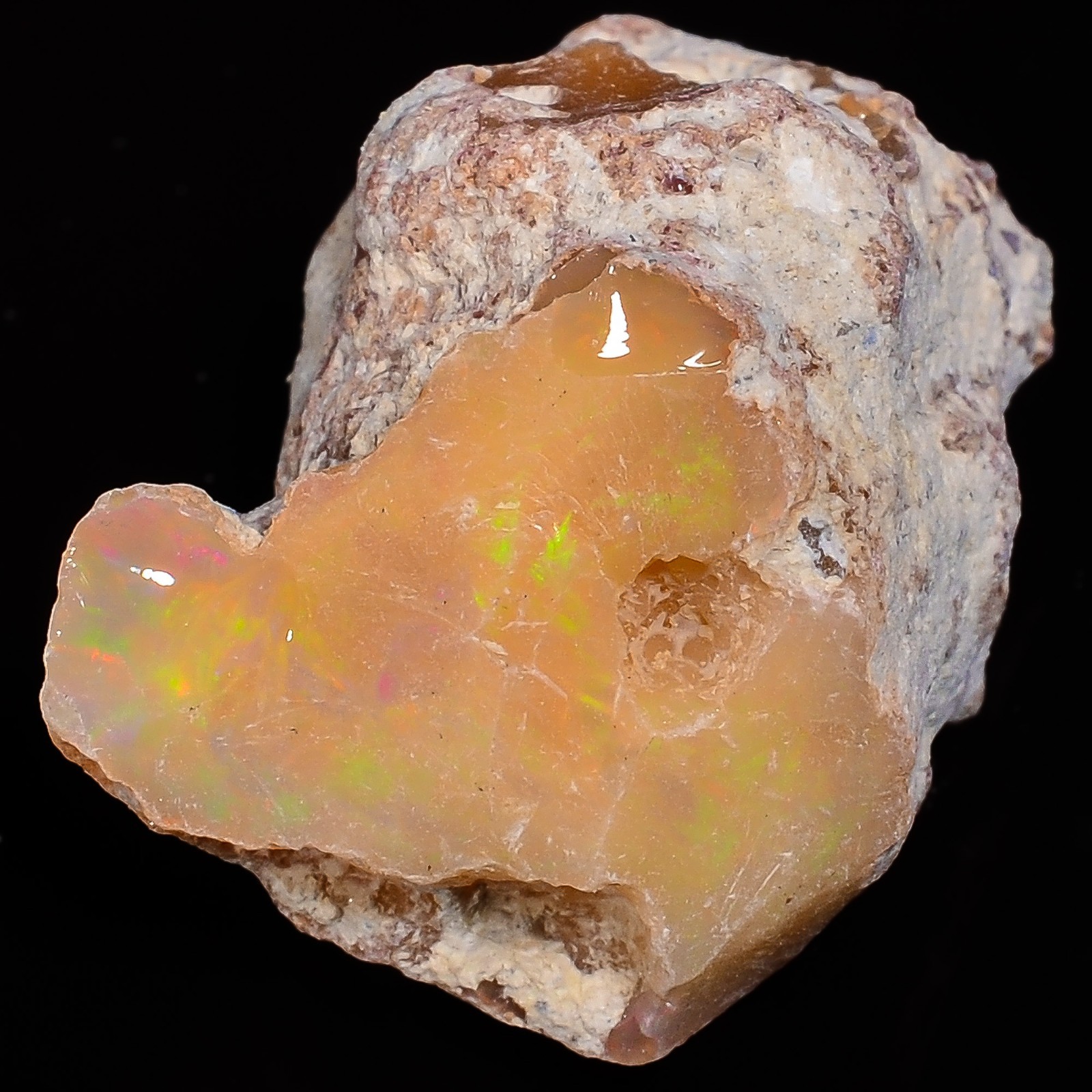 100% Natural Multi Fire Ethiopian Opal Rough Loose Gemstone 30.15 Cts 18x26x18mm