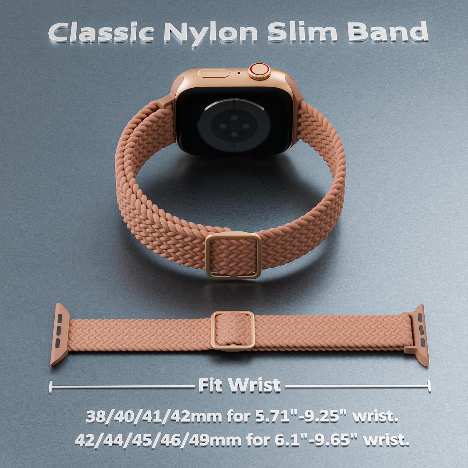 6 Pack Thin Stretchy Braided Compatible with Apple Watch Band 38mm 40mm 41mm 42m