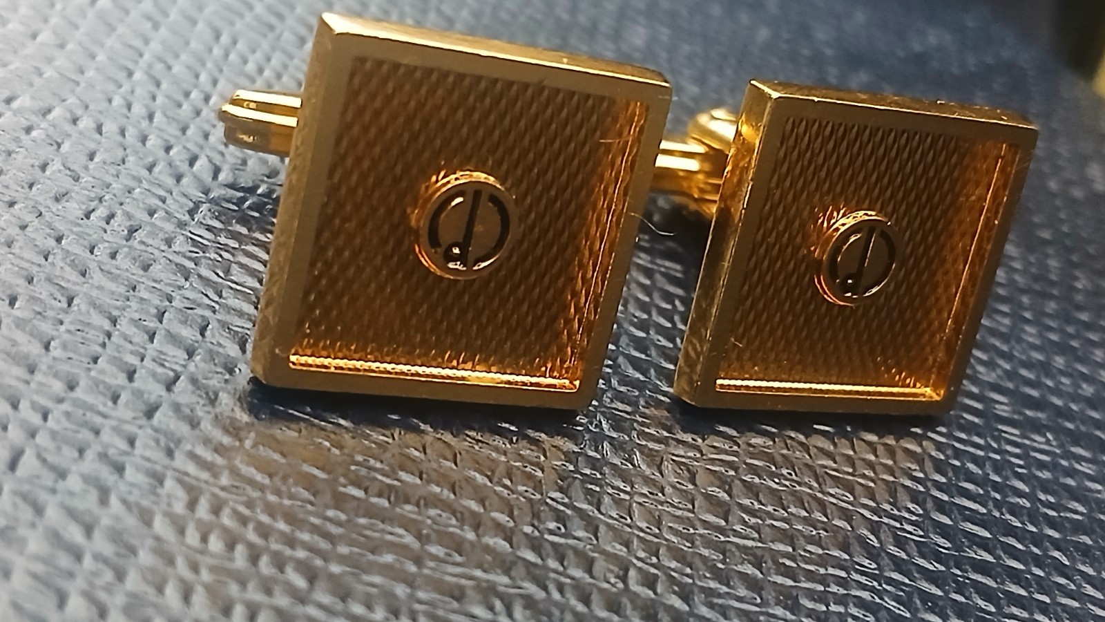 Dunhill Cufflinks Mens Gold Tn Formal Square Classic Luxury Designer Gift Boxed