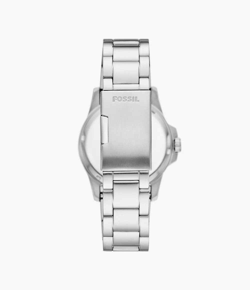 Fossil Blue Dive, Silver Stainless Steel Quartz Watch, Miyota 2115 Date, NIB