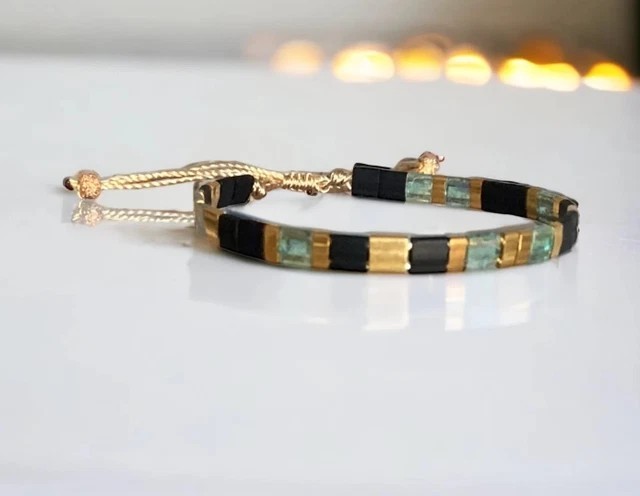 Miyuki TilA 24k Gold Plated Handmade Boho Women Adjustable Healing Bracelet Gift
