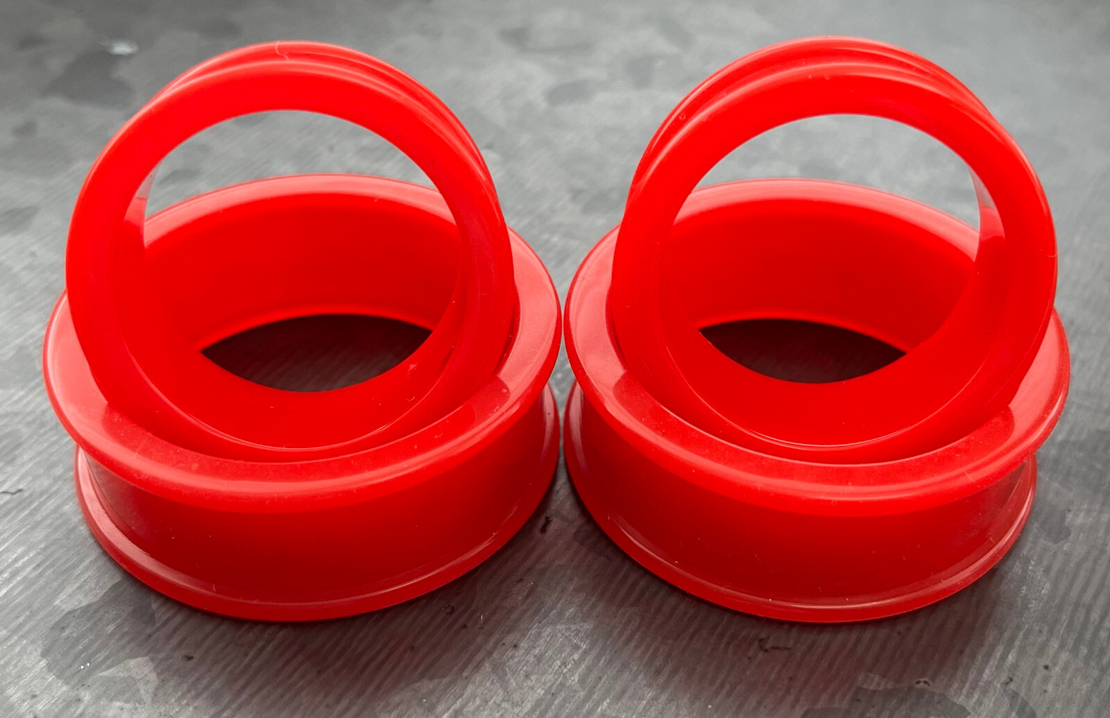 PAIR Red Silicone Tunnels Double Flare Plugs Earlets Gauges up to 2 inch!