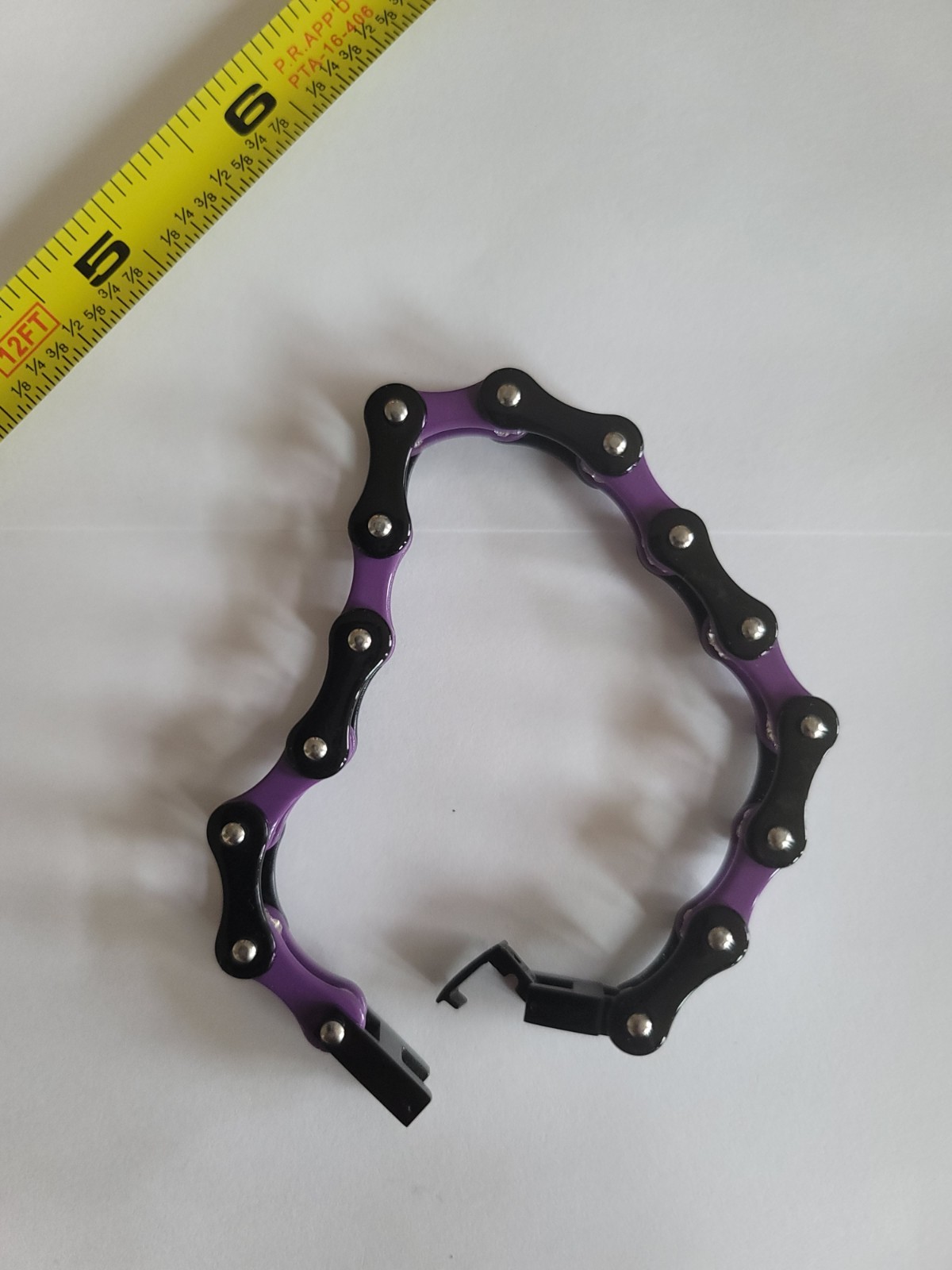 Ladies Motorcycle Bike Chain Black and Purple with rhinestones size 8.5