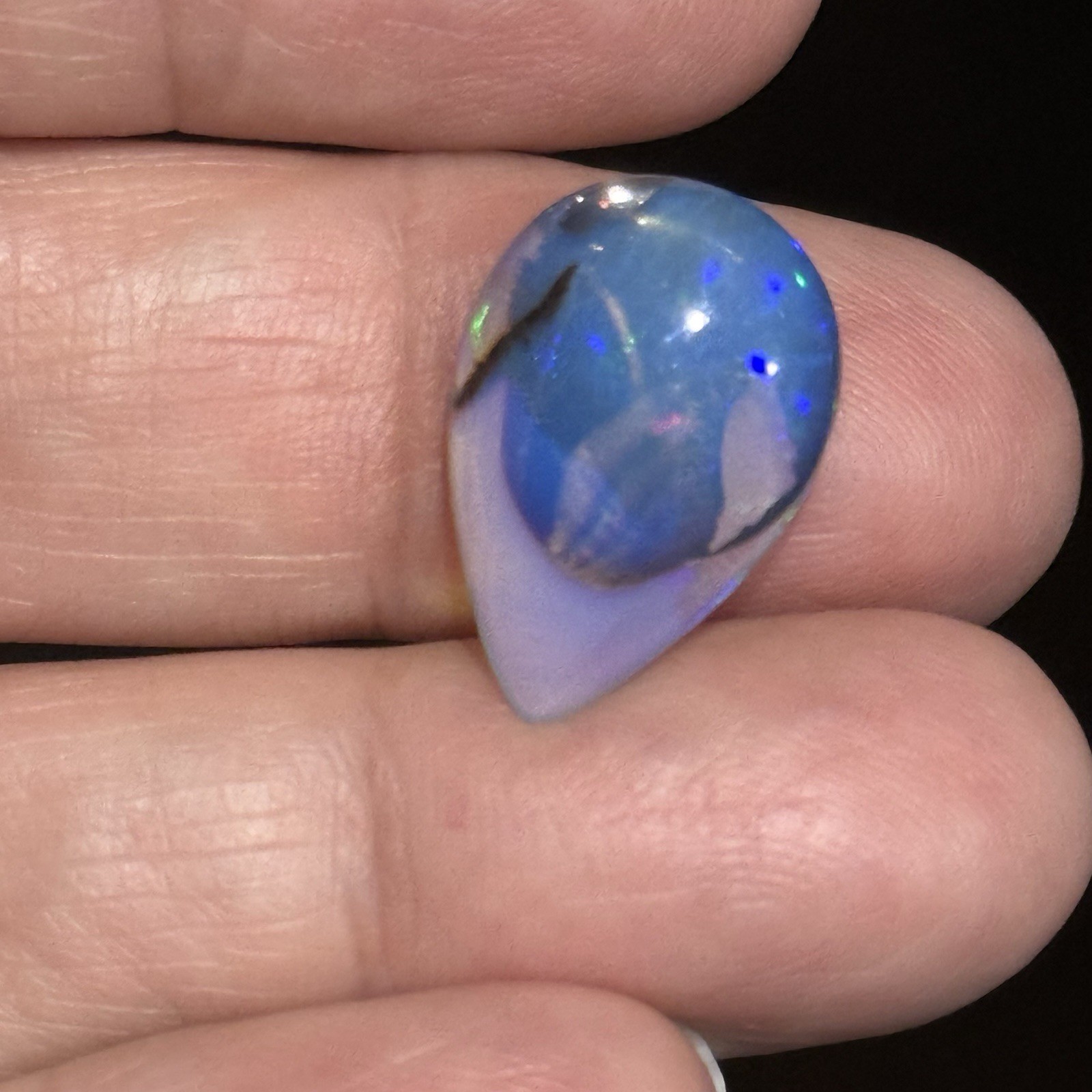6.25ct 19×12.8×5.7mm Unique Ethiopian Welo Opal Pear Shaped Cabochon Gem