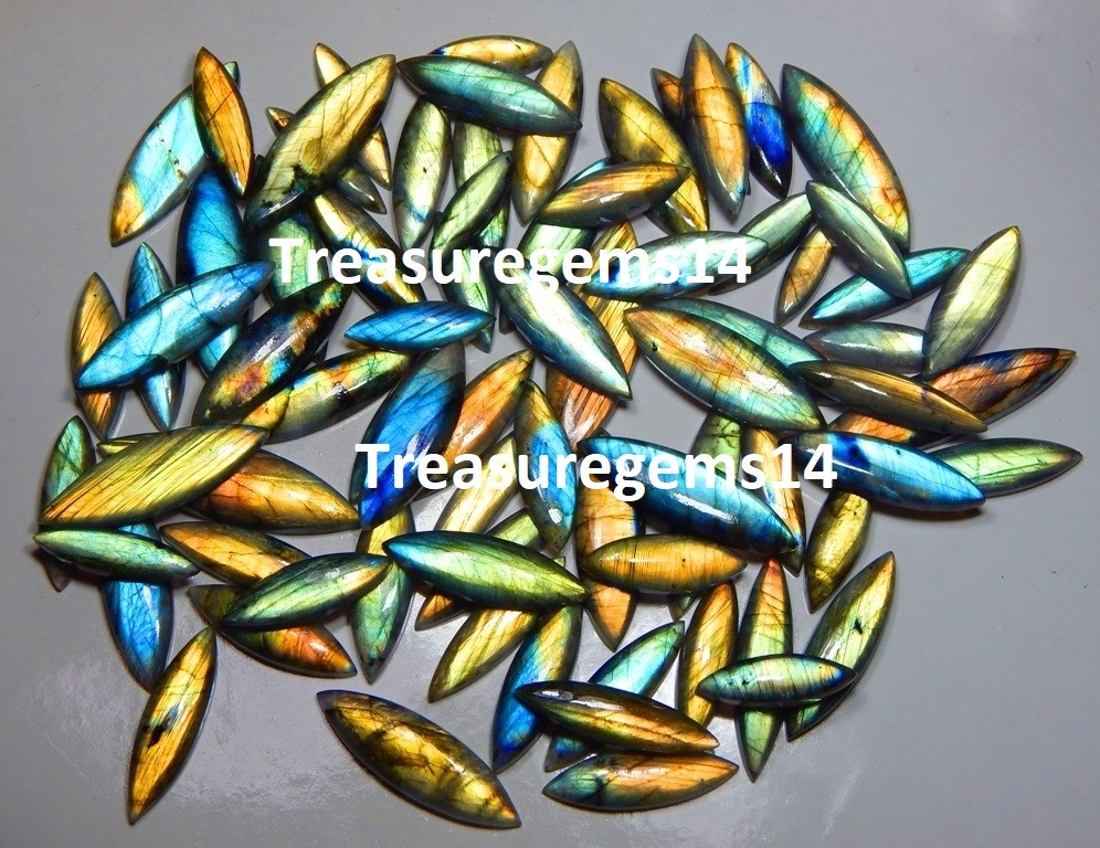 250 CT NATURAL WHOLESALE LOT MULTI FIRE LABRADORITE MARQUISE CABOCHON GEMSTONES