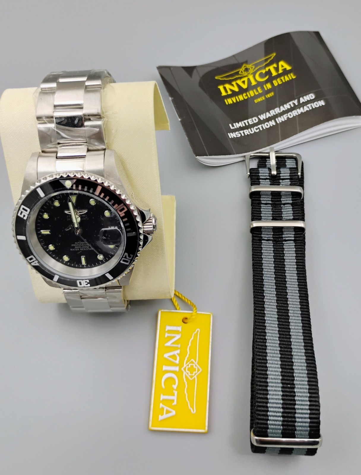 Invicta Pro Diver 89260B 24 Jewel Automatic Black Dial Date Stainless Steel