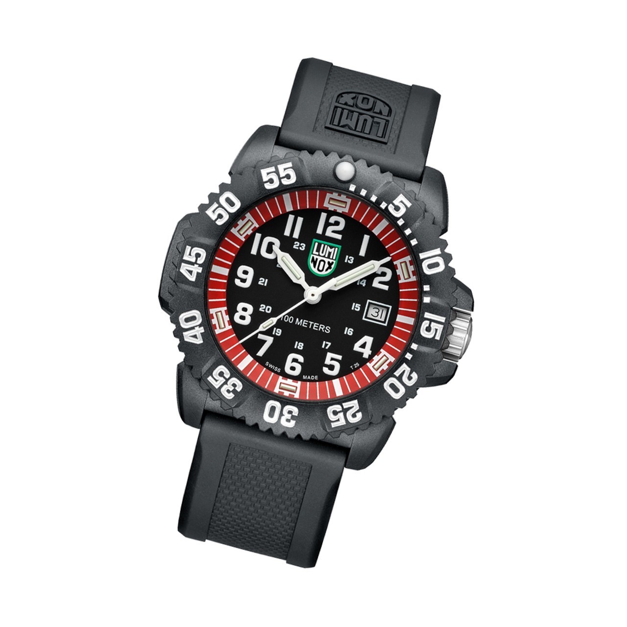 LUMINOX SEA LION CARBONOX MEN’S BLACK DIAL SILICONE STRAP WATCH X2.2051 NWT