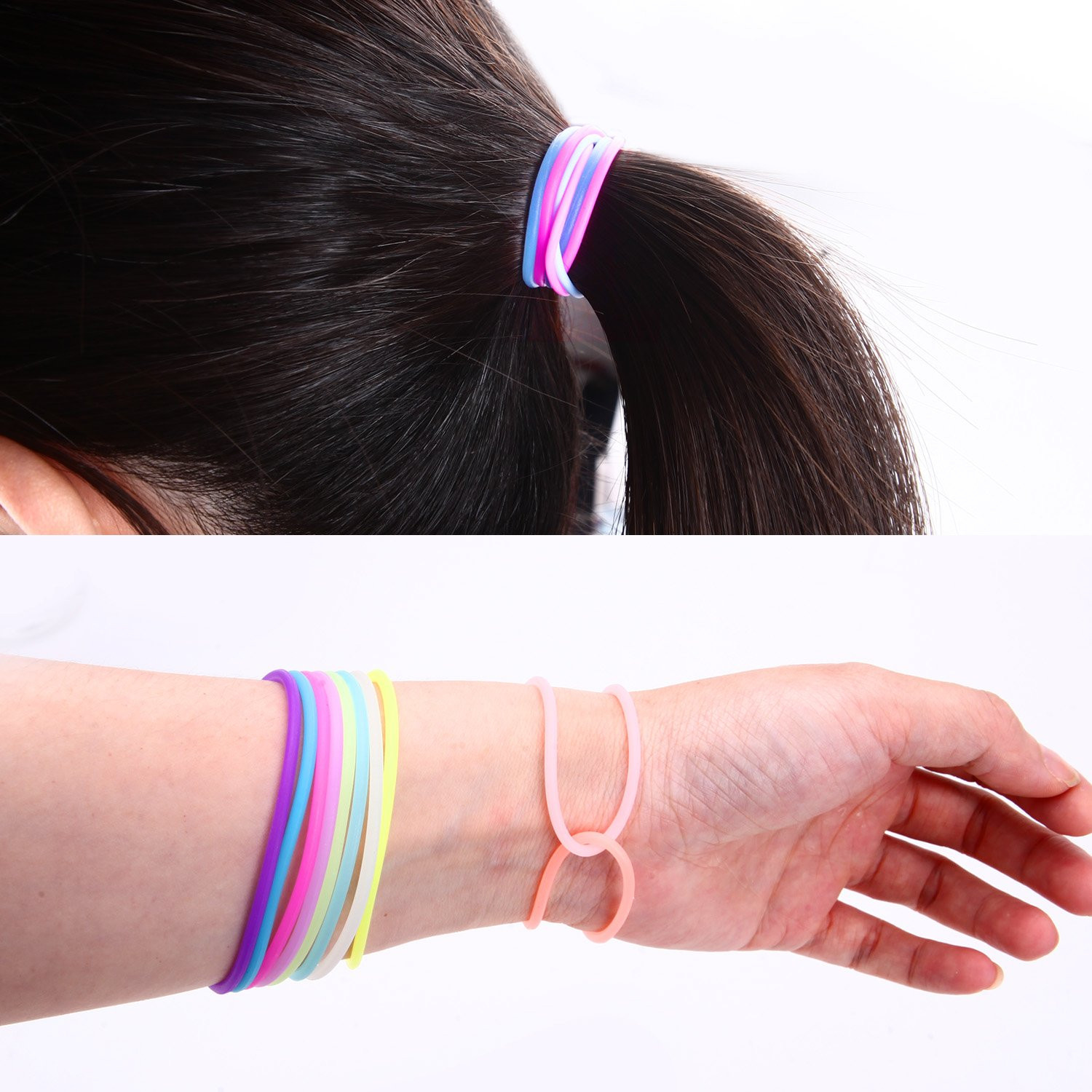 120 Pieces Silicone Jelly Bracelets Glow Neon 80s Rubber Bracelets Gel Gummy …