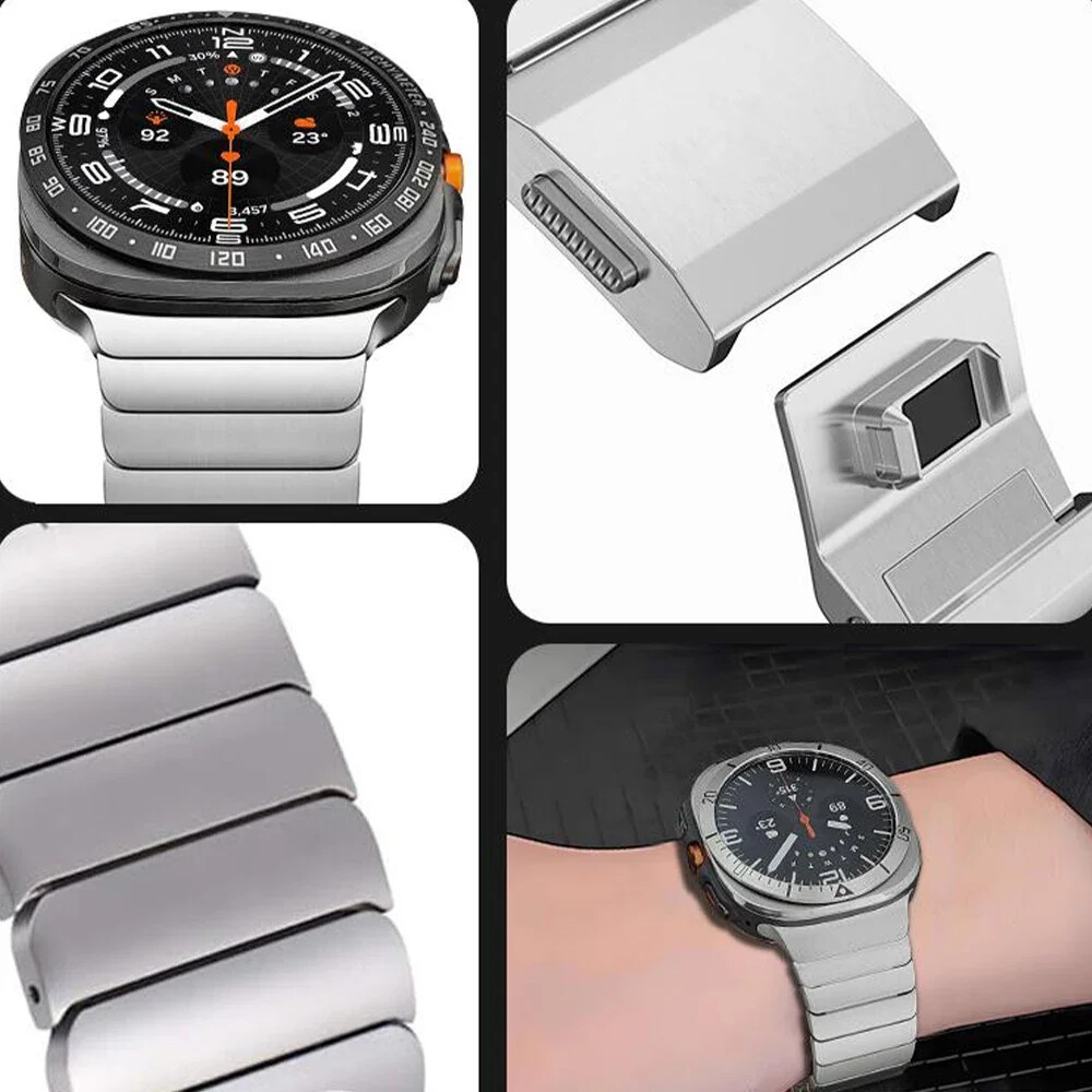 Titanium Link Bracelet For Samsung Galaxy Watch 7 Ultra Bands Magnetic Buckle