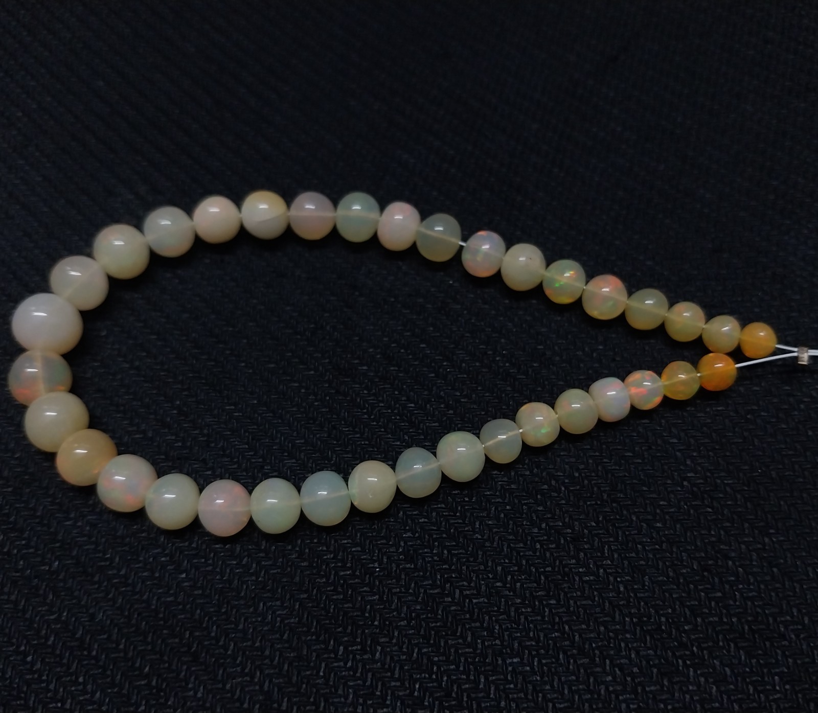 33 Carat 4.5 to 8 MM Natural Smooth Ethiopian Opal Ball Shape 8 inch Beads