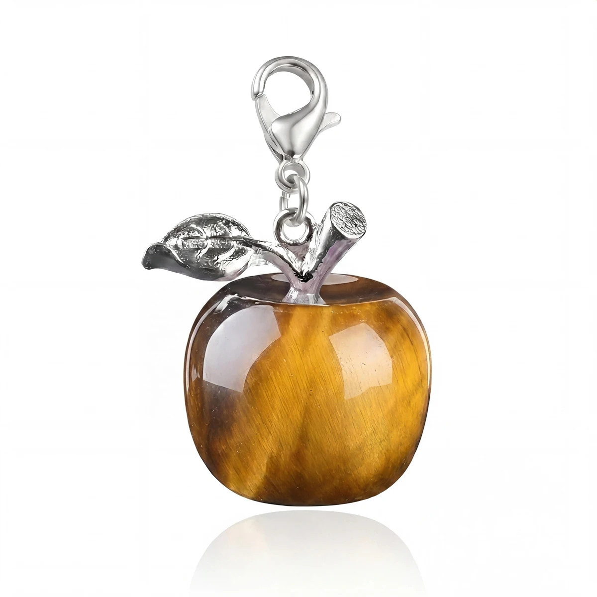 20mm Gemstone Apple Charm with Lobster Clasp Crystal Charmms Tag 6pcs in Bag