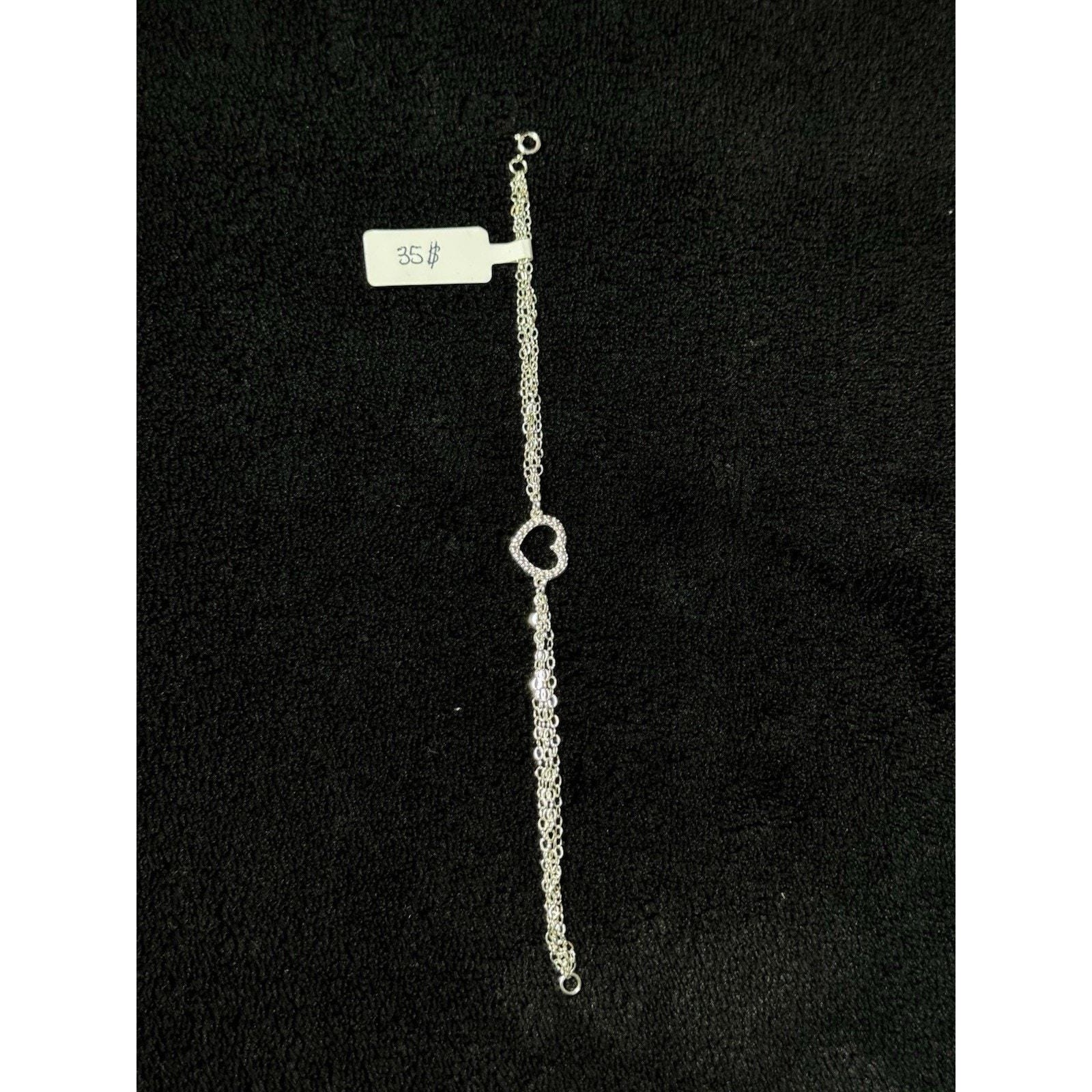 Esclava De Plata 925 Con Diseño de Corazón En El Centro Silver 925 – 7 Inch