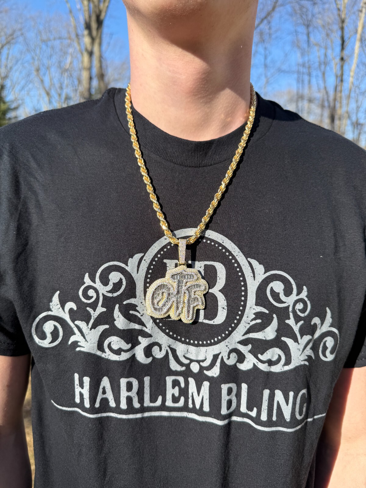MOISSANITE 925 Silver / Gold Only The Family OTF Iced Hip Hop Necklace Pendant