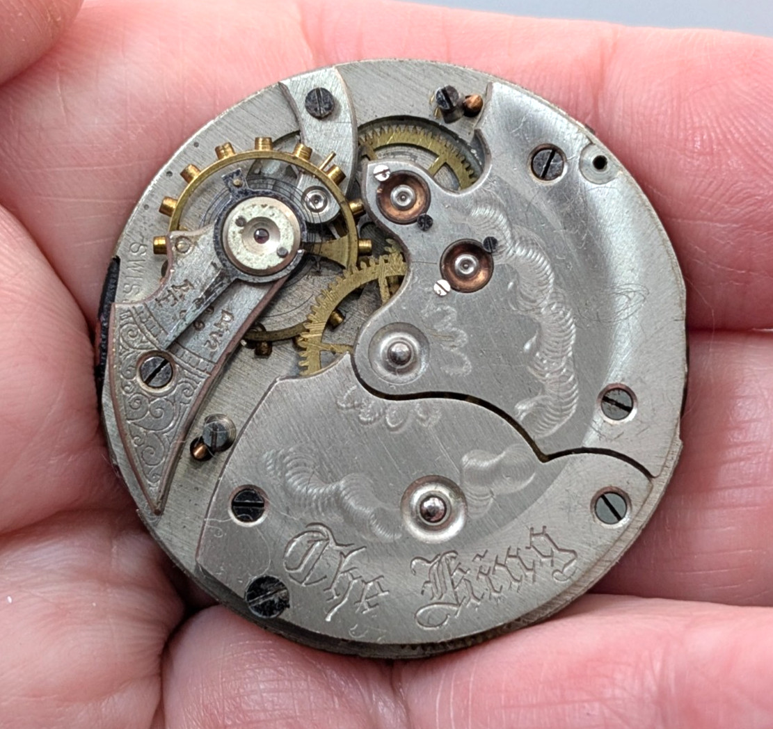 Vintage THE KING 35mm Swiss Made Formal Dress Pocket Watch Movement PARTS REPAIR
