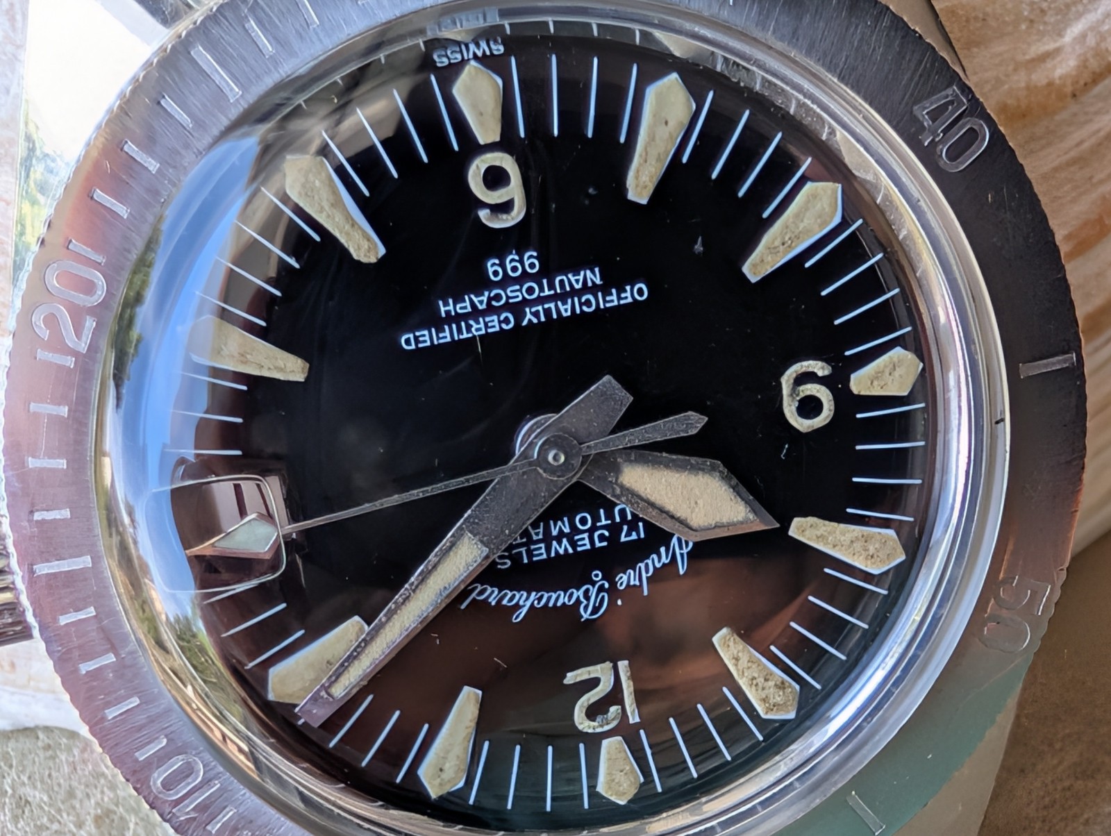 Vintage 1960’s Andre Bouchard Nautoscaph 30 ATM All SS Diver w/ETA 2452 Mvmt