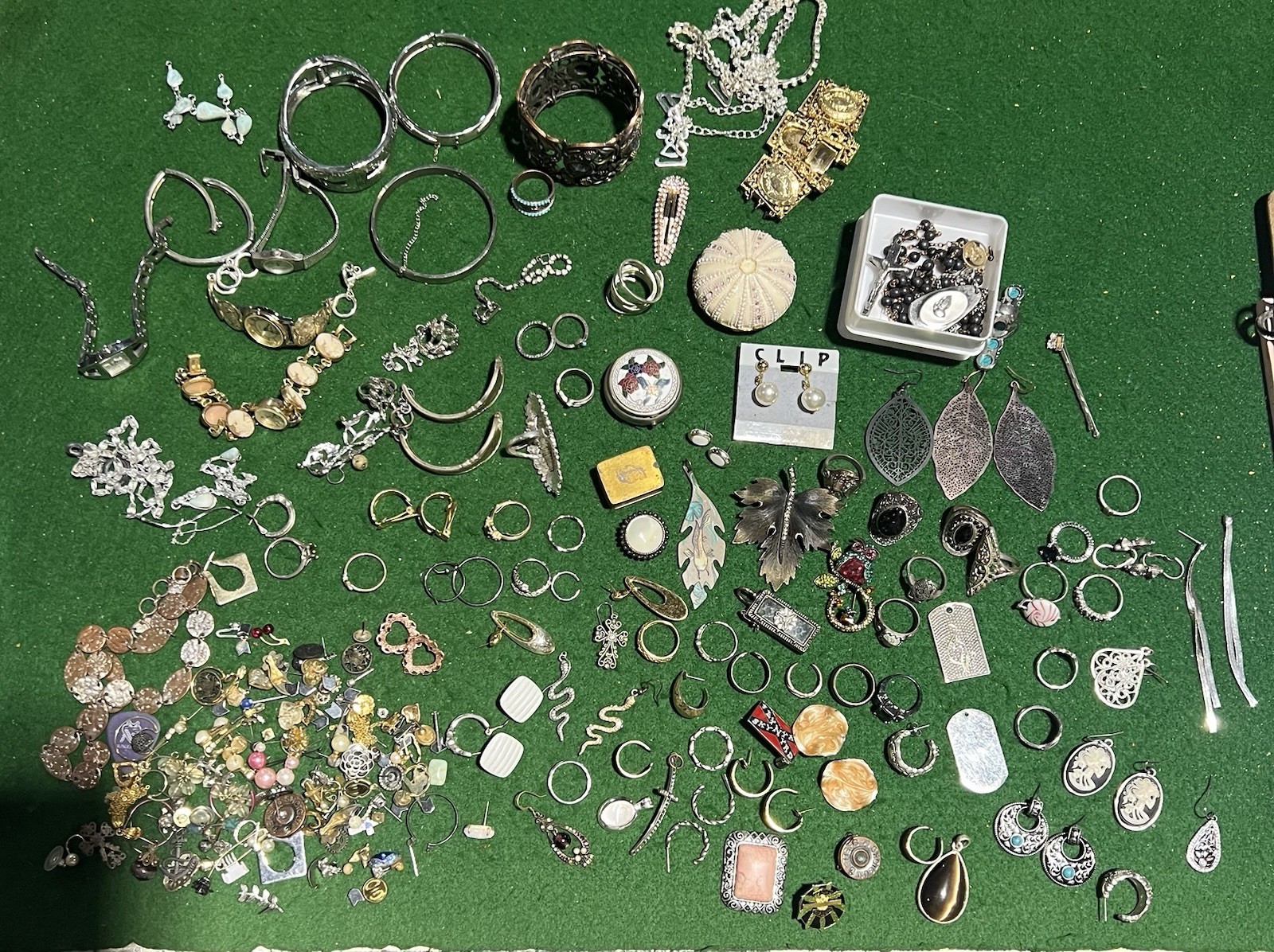 Lot of Jewelry with Several Pieces of Rings Earrings and Other Items See Photos