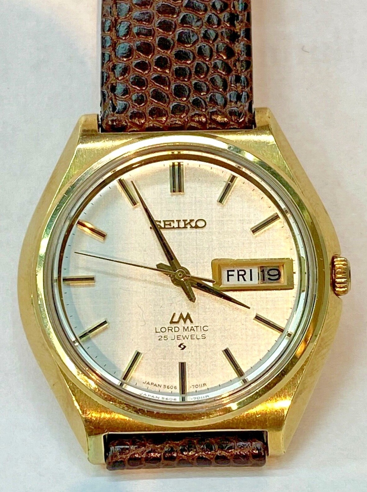 Wrist Man Watch 25 Jewels Manual Automatic SEIKO 5606–7010 Vintage Japan Made
