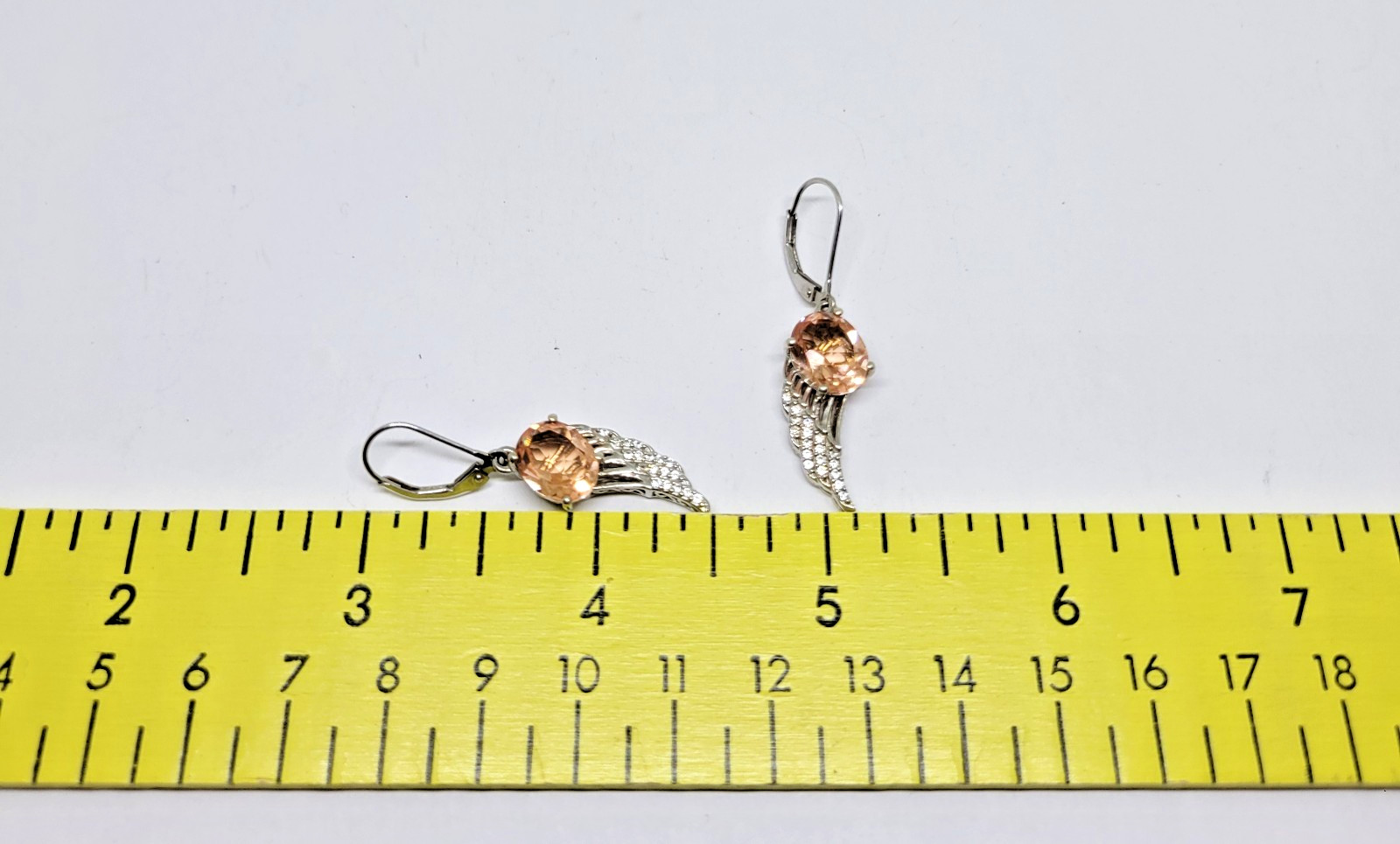 ShopLC Sterling Silver Peach Angel Wings Drop Dangle Earrings ~ 1.5″