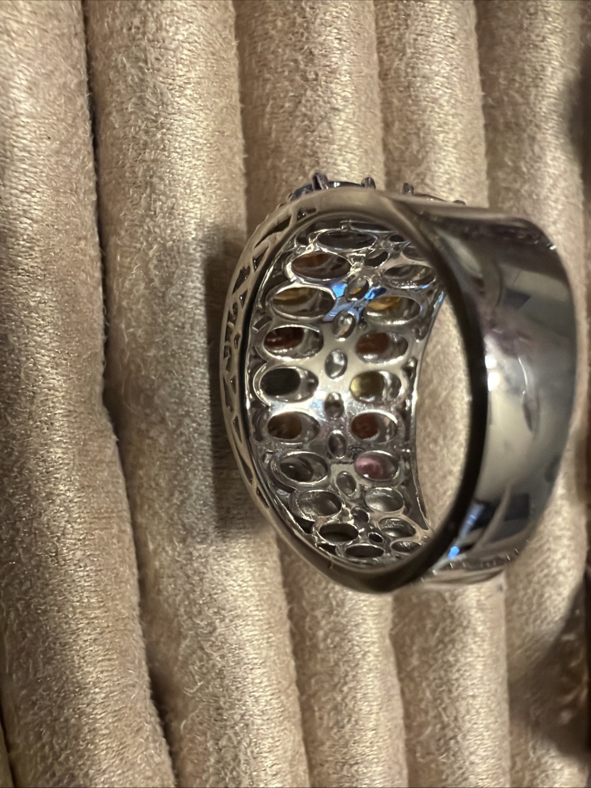 Sterling Silver Multi-colored Sapphire & Zircon Ring SR-3950