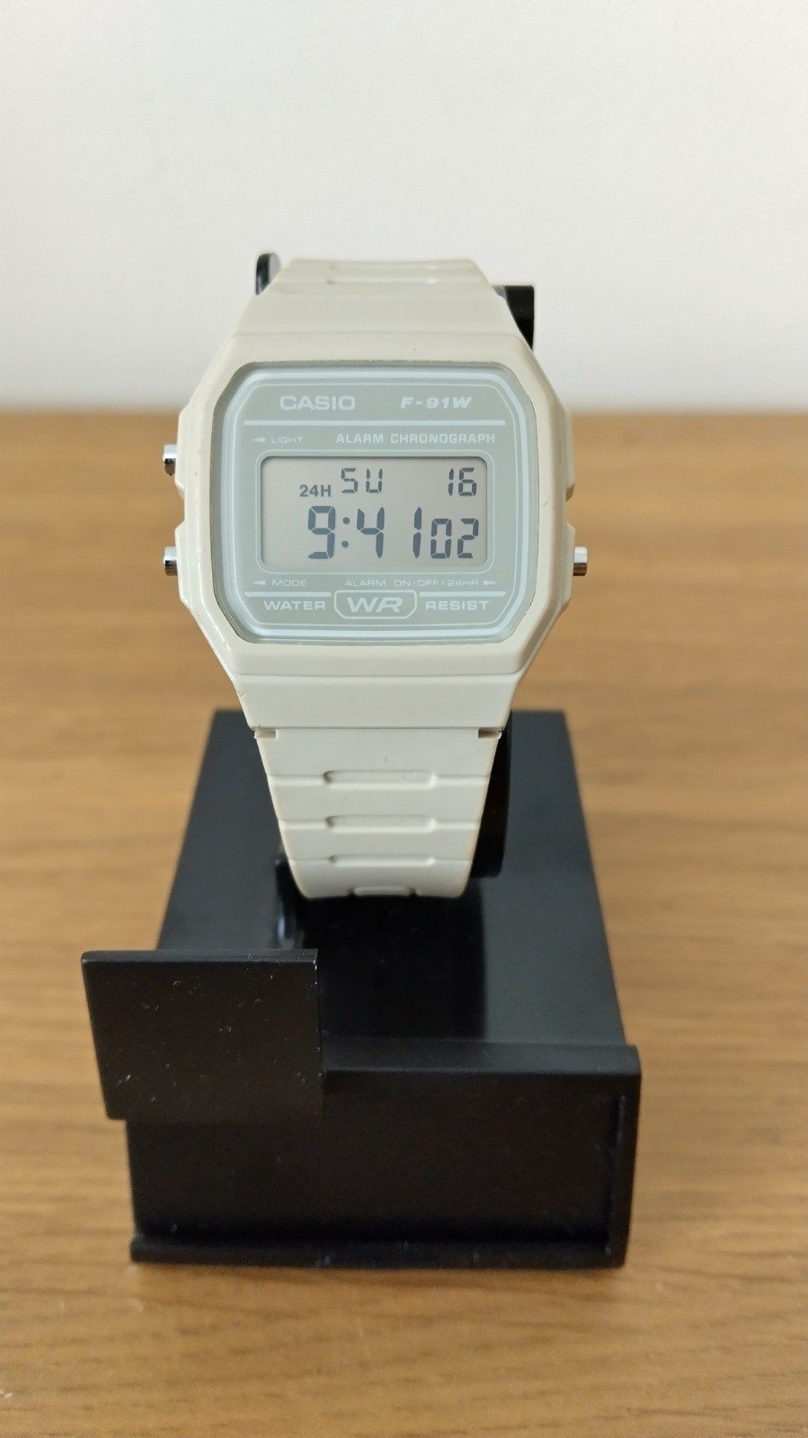 Unique Casio F-91WC-8AEF Upgraded Bright Amber Backlight Rare Beige / Stone Grey