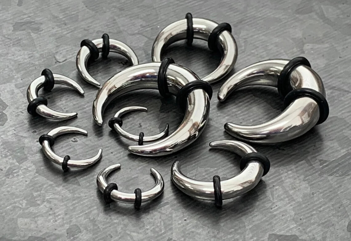 1pc Solid 316L Surgical Steel Septum Ring / Buffalo Taper Expander