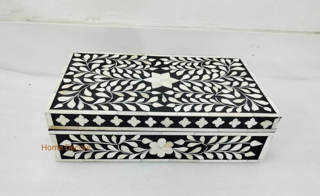 handmade bone inlay jewelry box, bone inlay box, bone inlay items, decor box,