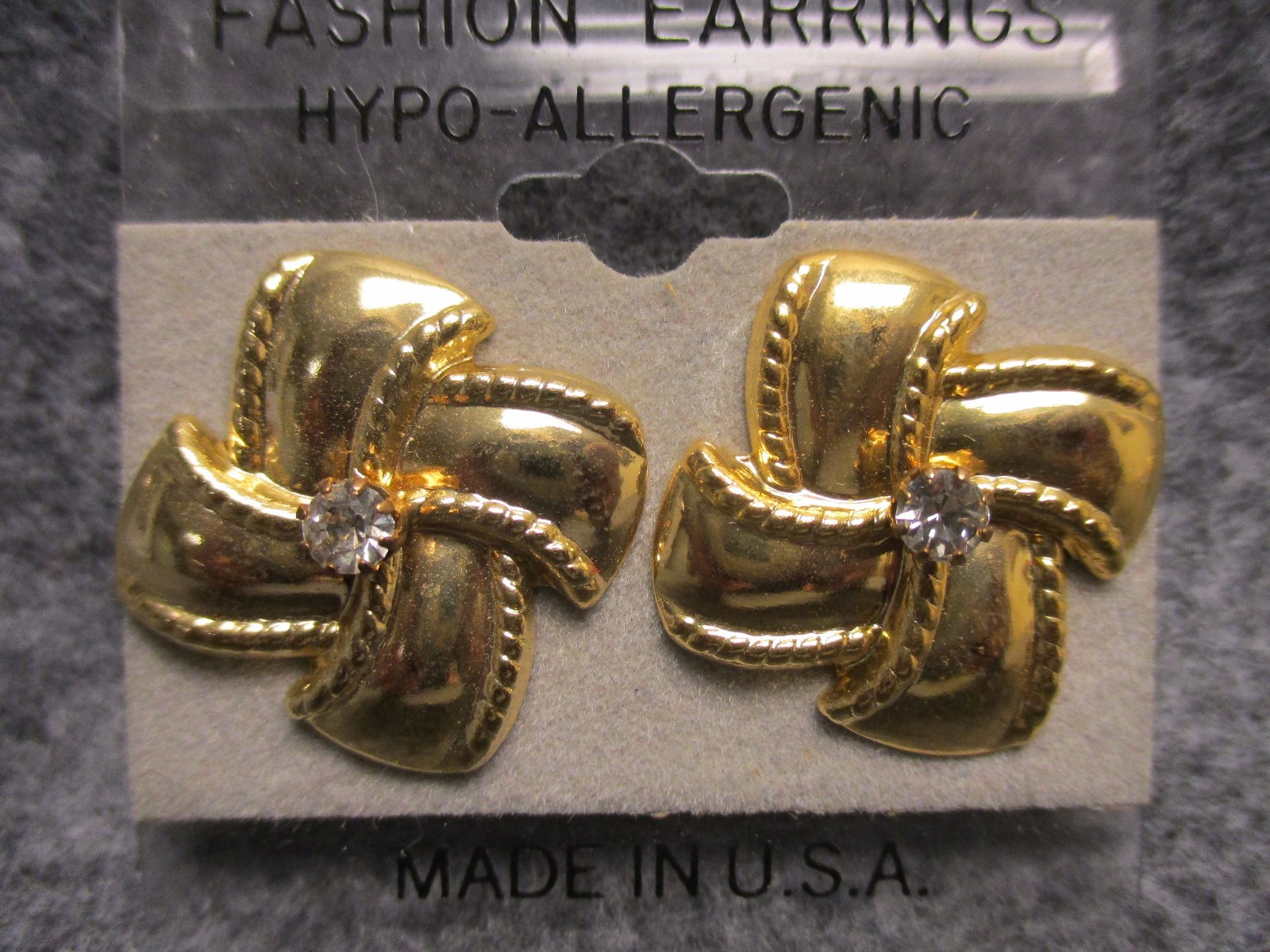 New Gold Tone Fashion Two In One 2-In-1 Earrings w/ Rhinestone Stud 5 Designs