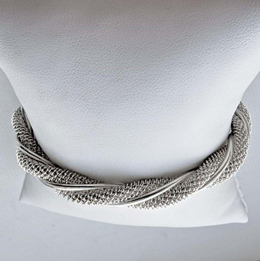 925 STERLING SILVER TWISTED CABLE CUFF BRACELET 15.7g