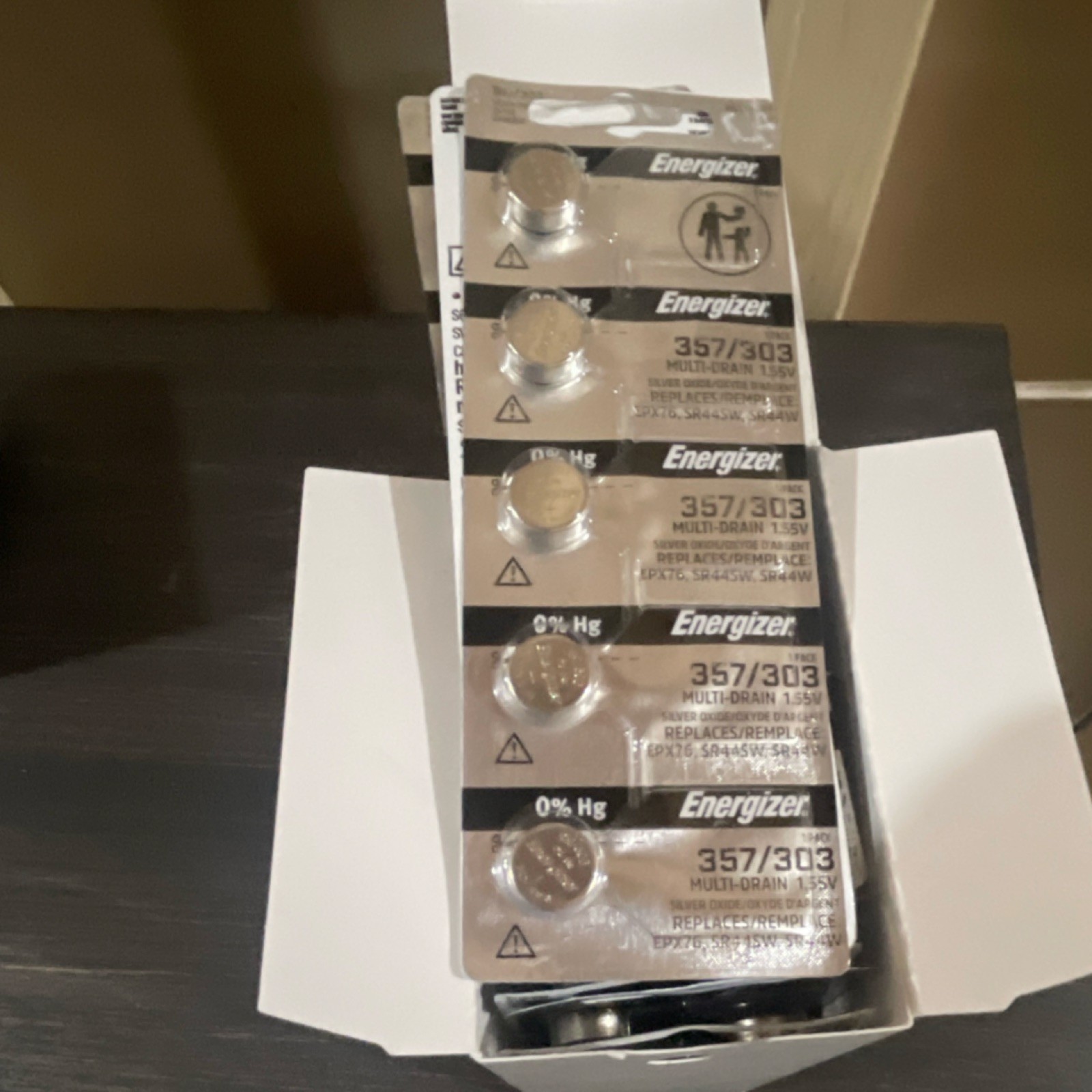 Energizer 357/303 Silver Oxide Button Cell Coin Cell Watch Batteries 100 Pack