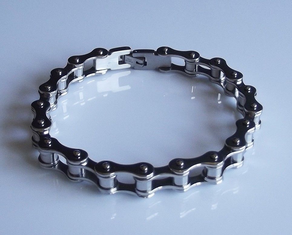 Bike Chain Style Men’s 8.5″ Long Stainless Steel Bracelet Motorcycle Biker 1