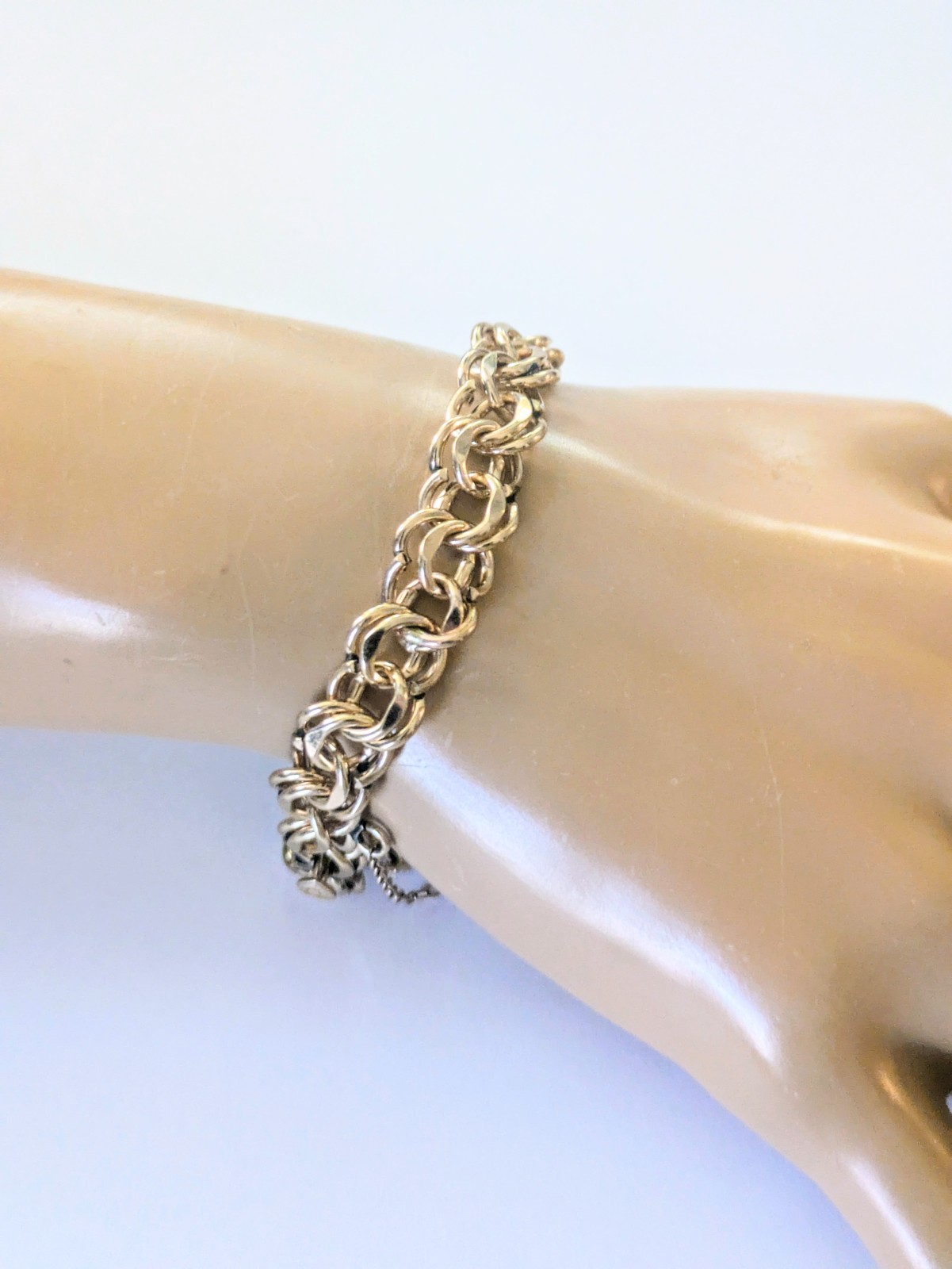 Beautiful Vintage ELCO 12kt Gold Filled Double Link Charm Bracelet