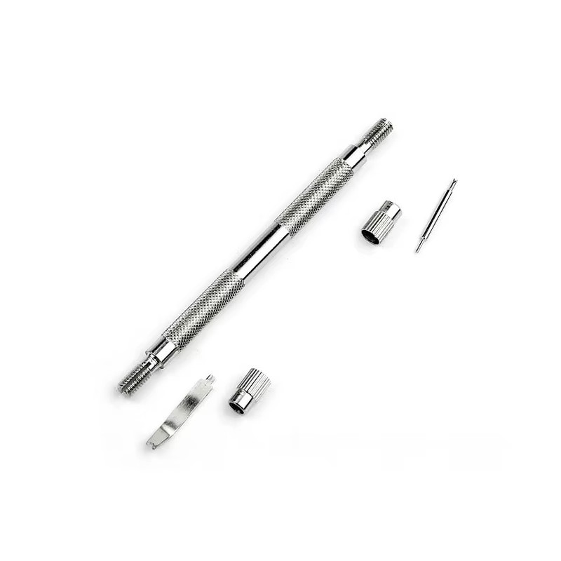 Silver 4Pin Watch Strap Spring Bar Set Repair Tool Wrist Pin Removal Kit Plus 2