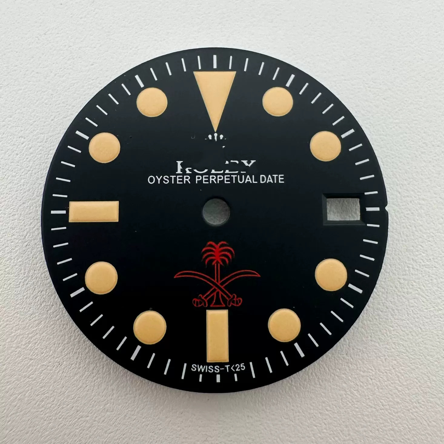 28.5mm Retro Black Watch Dial Green Lume for NH35 NH36 4R 7S Movement Accessorie