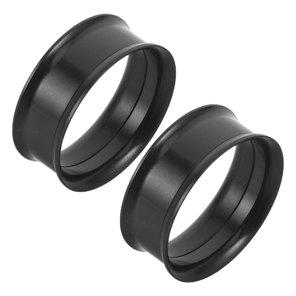 2Pcs Stainless Steel Ear Gauges Plugs Black Reusable Ear Stretchers for Women