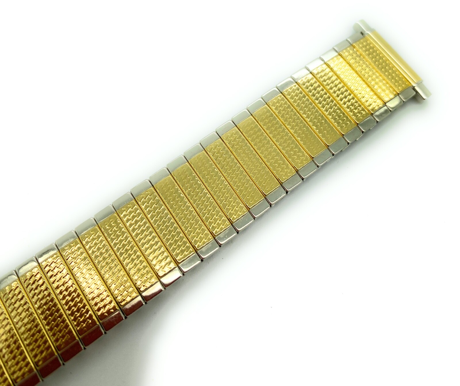 16mm up to 22mm Shiny Gold Silver Stretch Expansion Stainless Watch Band STT2