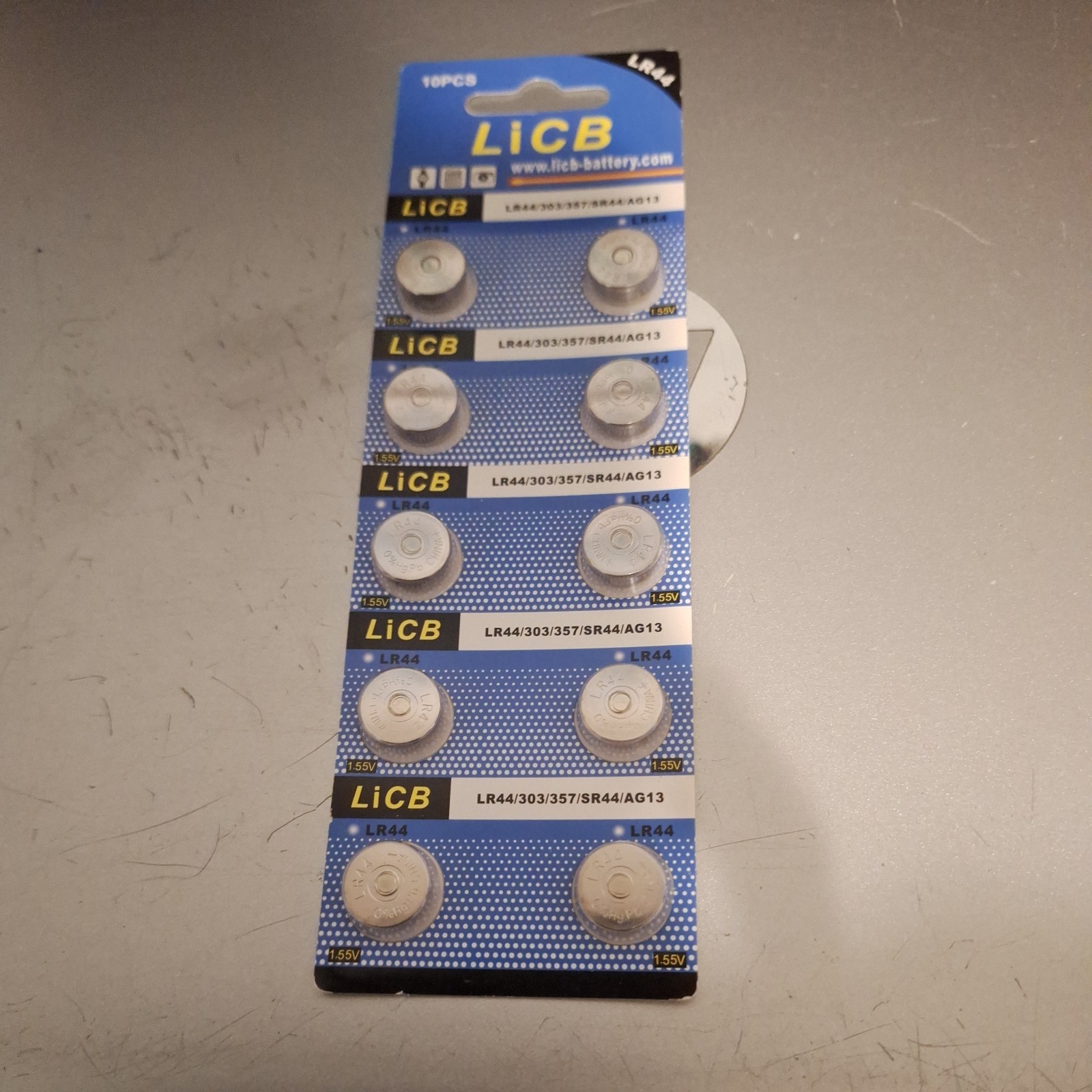 LiCB 10 Pack LR44 AG13 357 303 SR44 Battery 1.5V Button Coin Cell 10